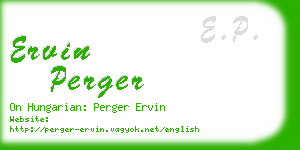 ervin perger business card